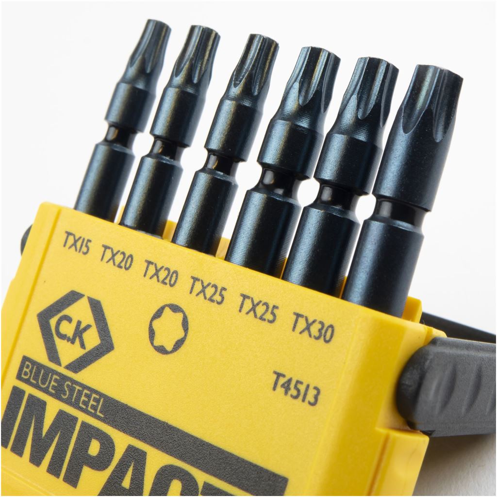 CK Tools Blue Steel Impact Screwdriver Bit - TX Set of 6 T4513