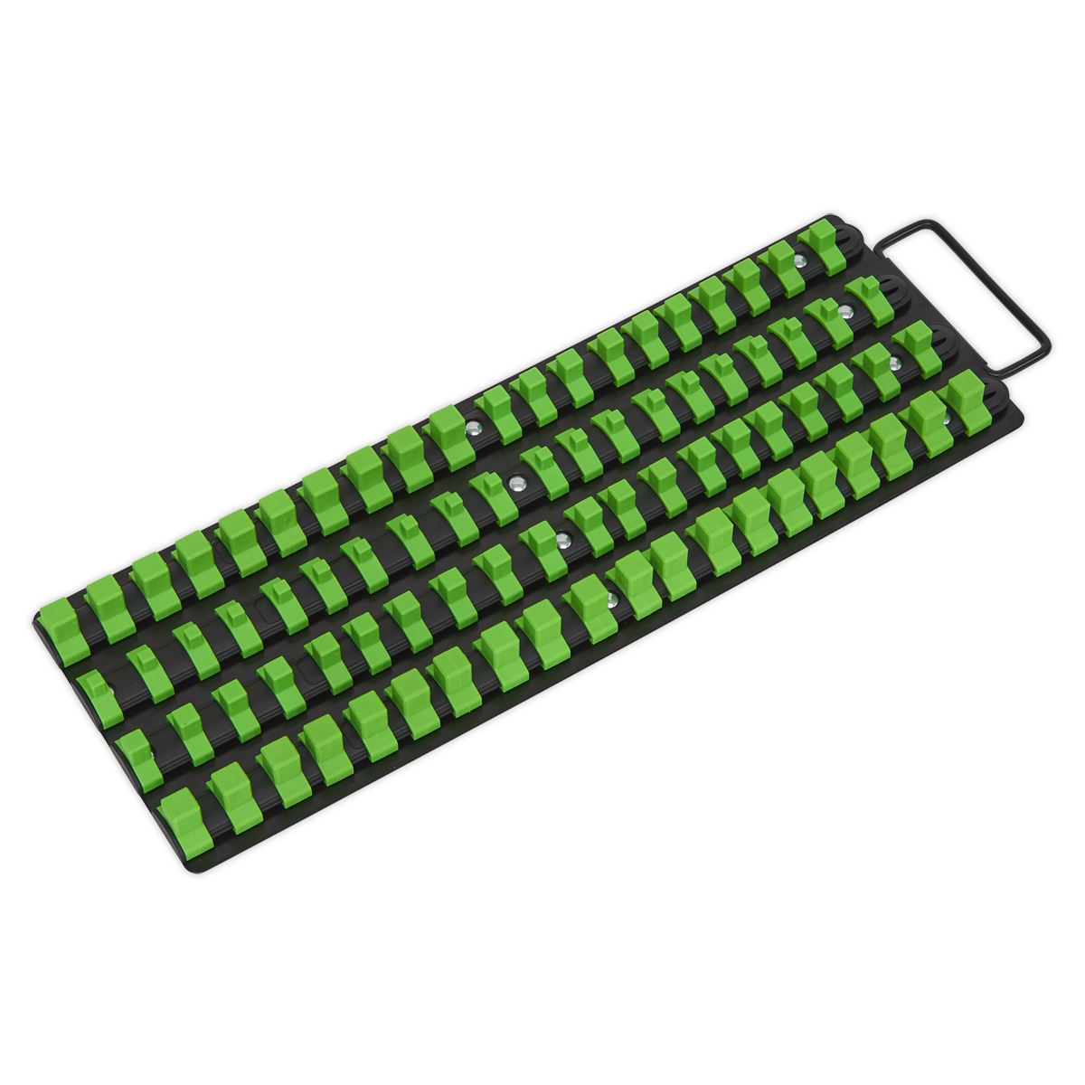 Sealey Socket Rail Tray 1/4", 3/8" & 1/2"Sq Drive - Hi-Vis Green AK27051HV