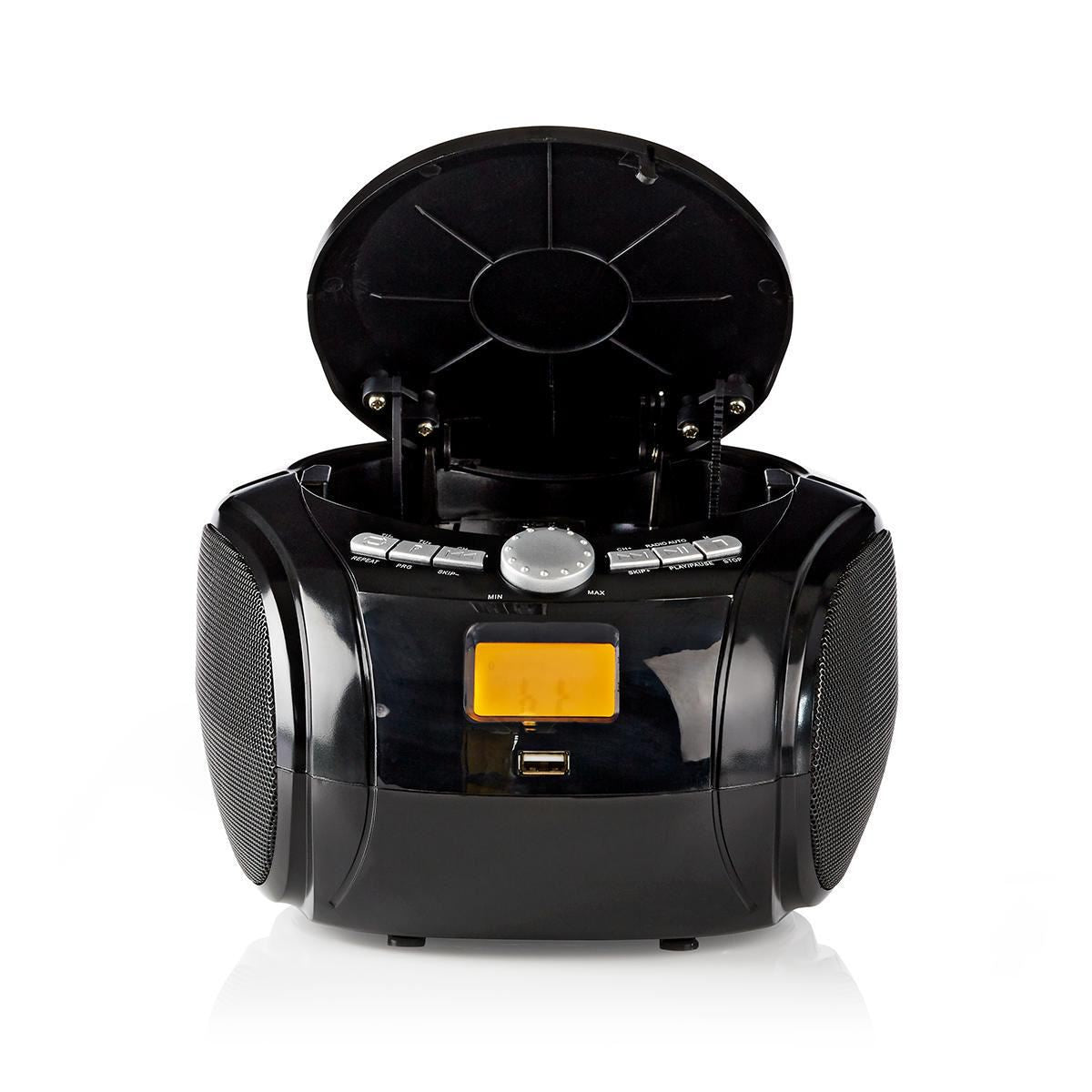Nedis Boombox 9W Bluetooth® CD Player/FM Radio/USB/Aux Black