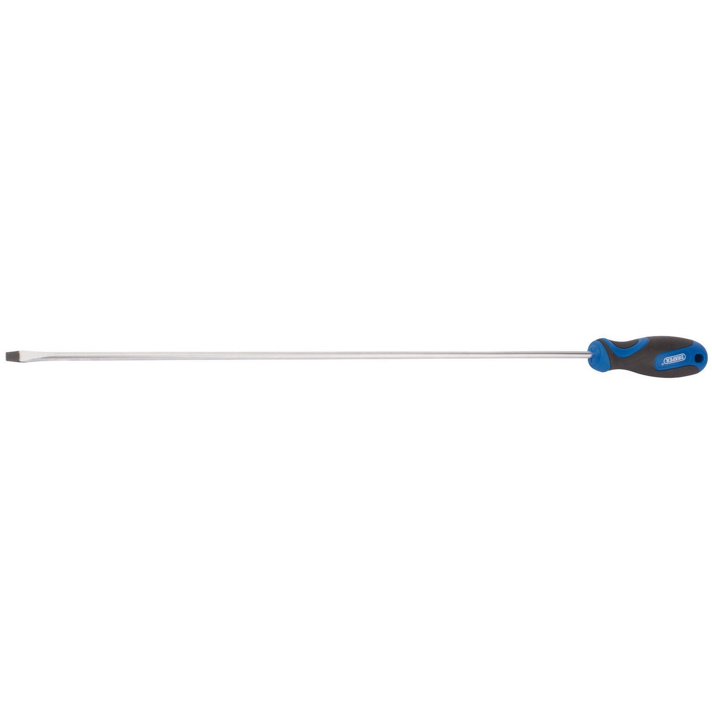 Draper Extra Long Reach Soft Grip Plain Slot Screwdriver, 6.0 x 450mm - 53508