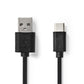 Nedis USB 2.0 Cable Type-C Male -A Male 2m Black CCGP60600BK20