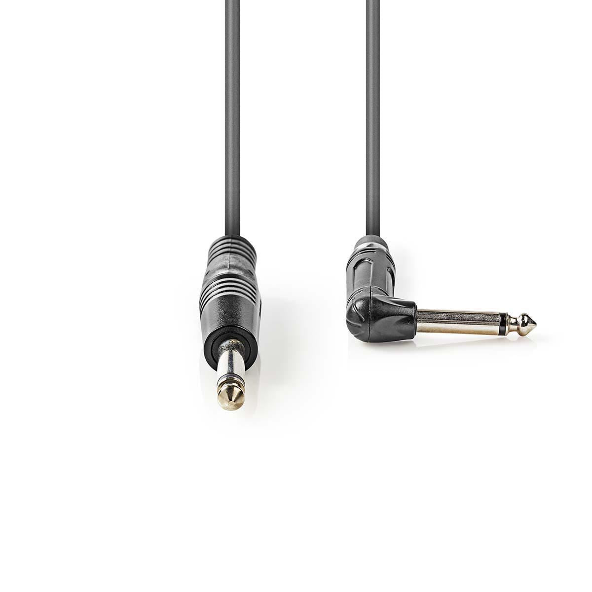Nedis Unbalanced Audio Cable 6.35mm Male to 6.35mm Male Angled 5m Grey - COTH23005GY50