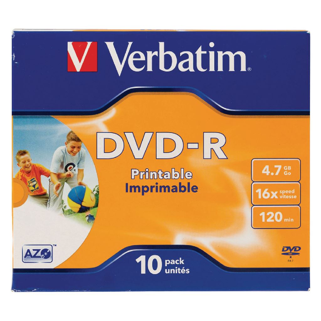 Verbatim DVD-R Wide Inkjet Printable ID Brand