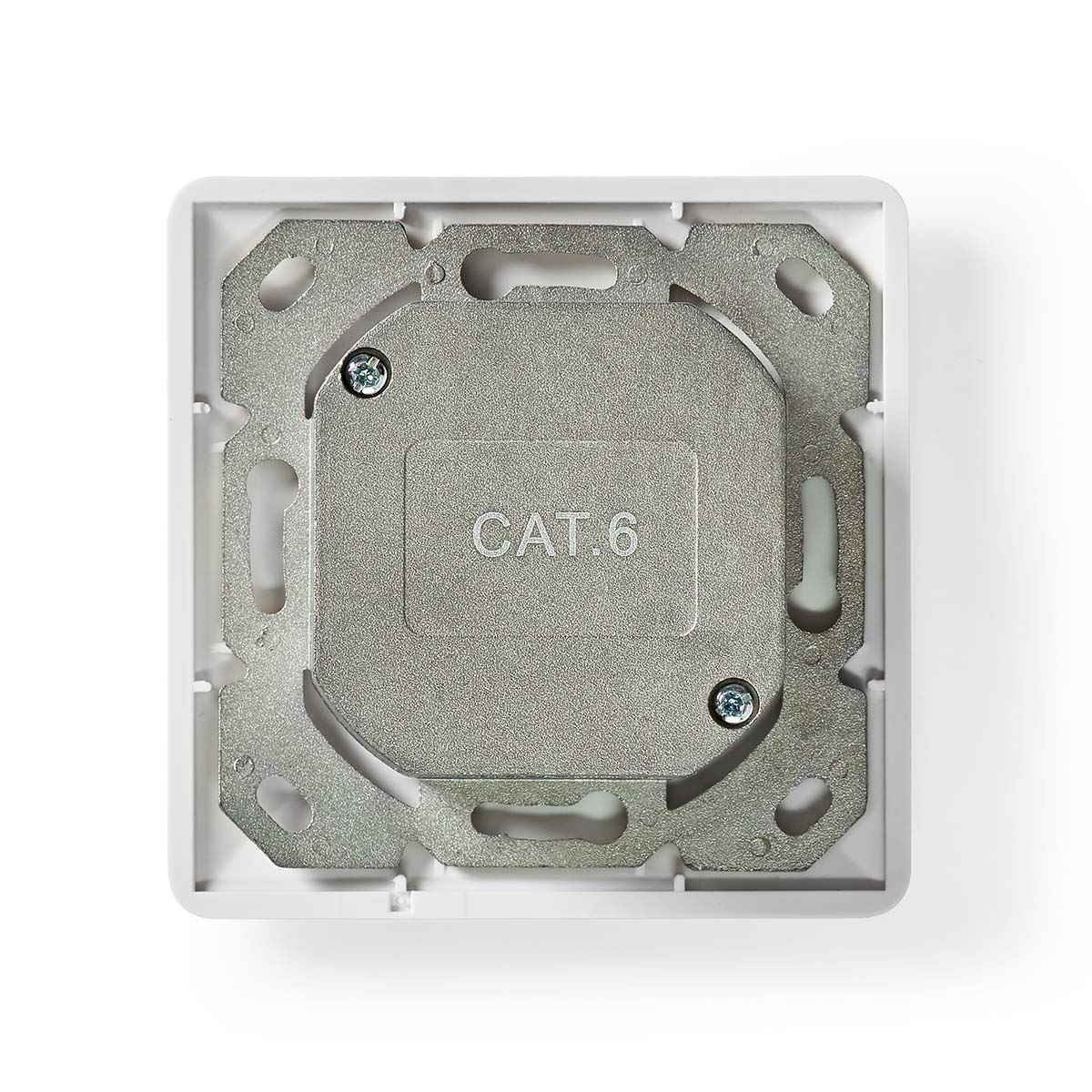 Network Wall Box In-Wall 2 ports CAT6 Straight Female Gold Plated PVC White Box - CCBW89200IV