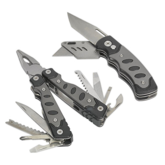 Sealey Multi-Tool & Twin Blade Knife Set 2pc 15-Function PK27
