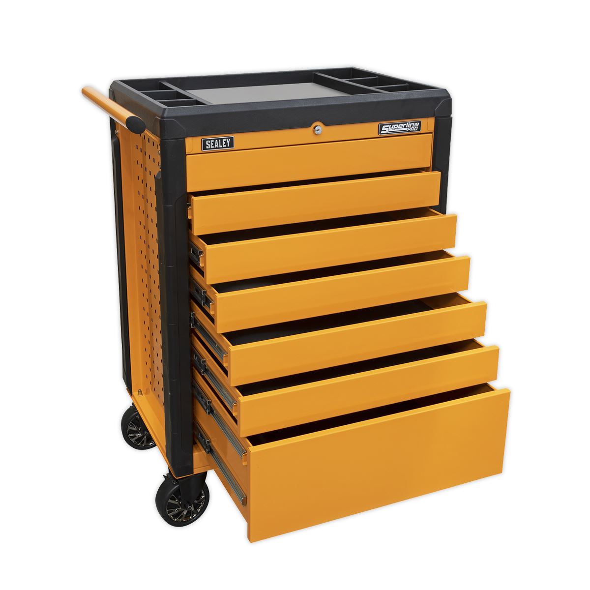 Sealey Rollcab 7 Drawer Push-To-Open Hi-Vis Orange APPD7O