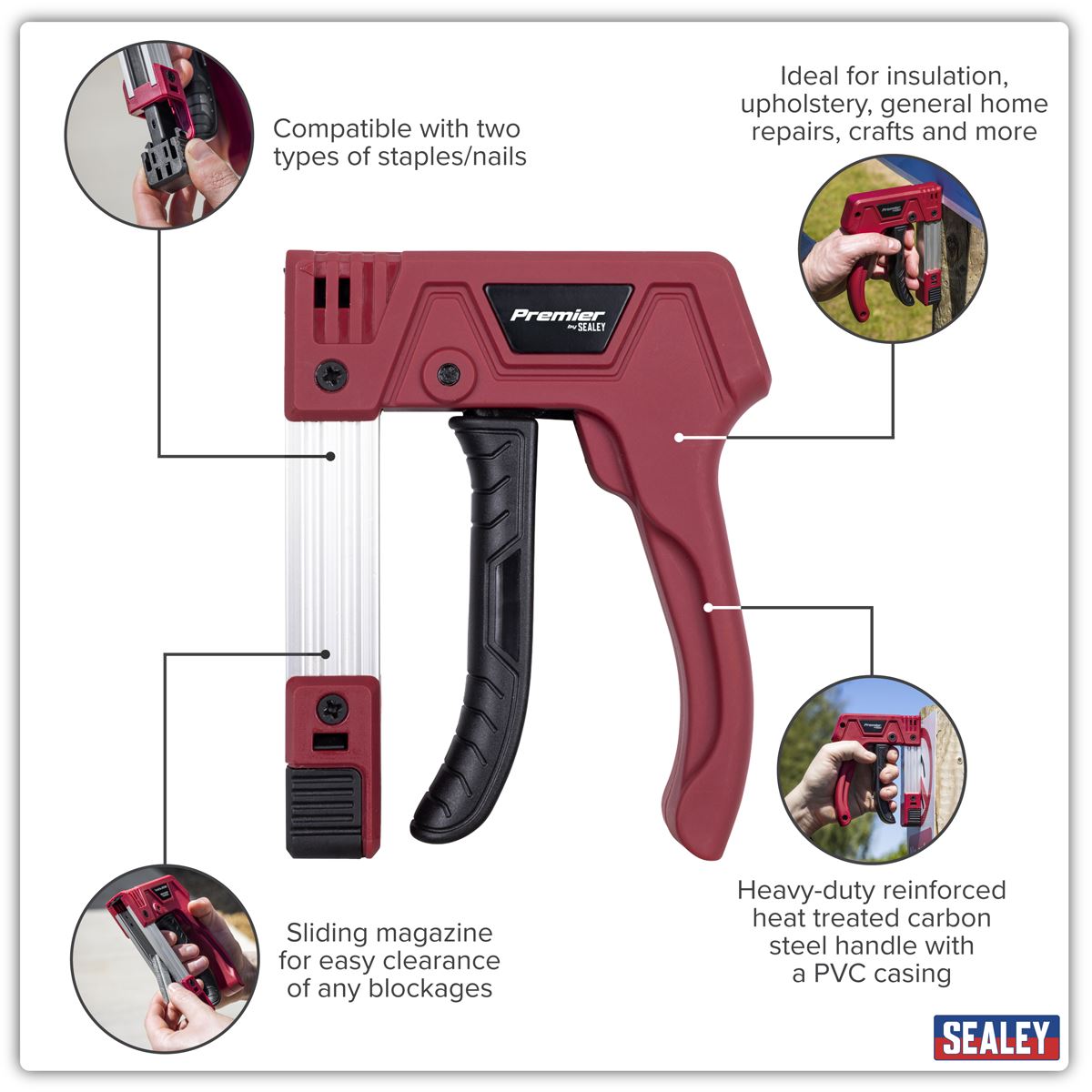 Sealey Premier Heavy-Duty Staple & Brad Nail Gun AK7067