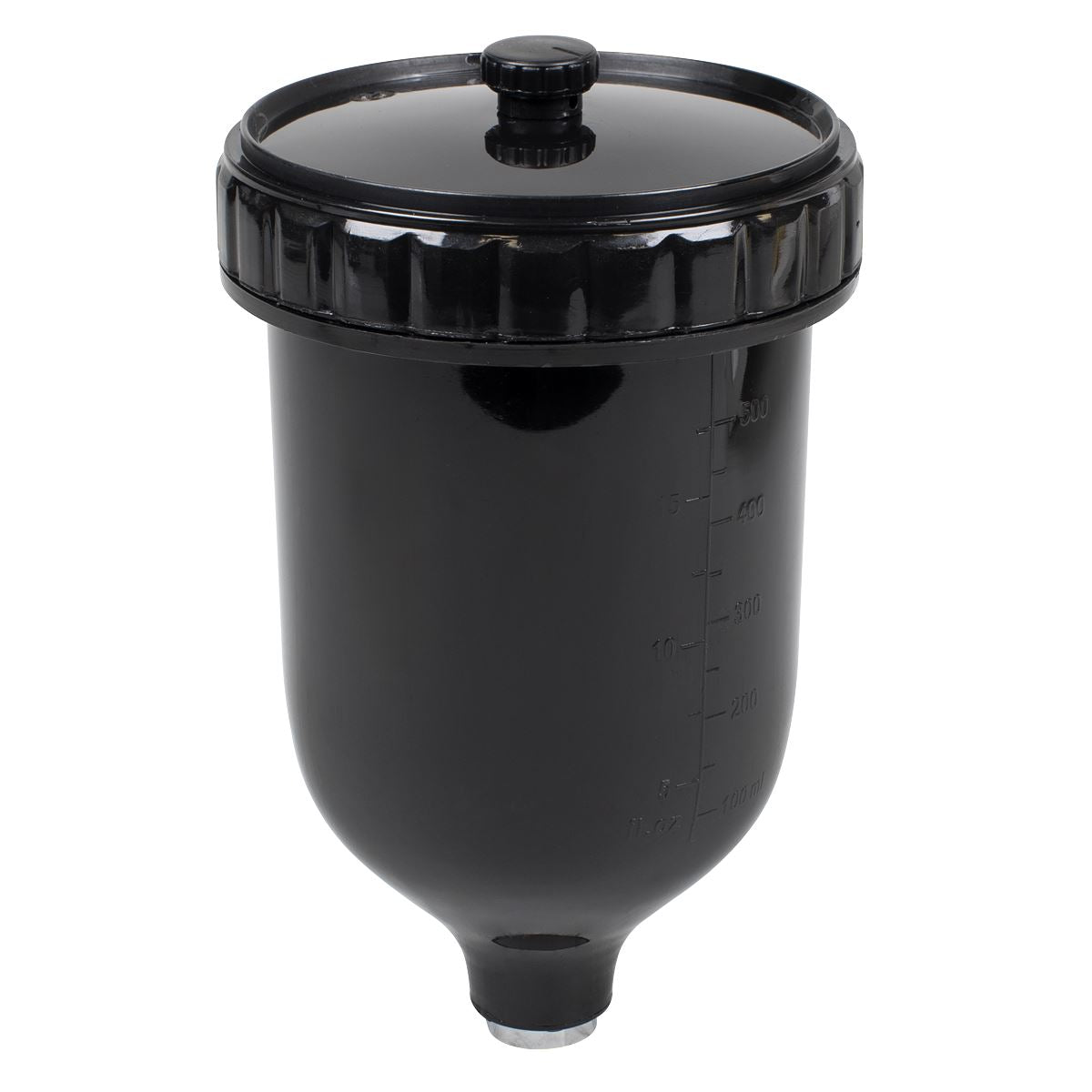 Sealey UV Paint Spray Gun Pot with Brass Fitting 600ml - Black PC02