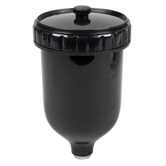 Sealey UV Paint Spray Gun Pot with Brass Fitting 600ml - Black PC02
