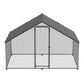 Dellonda 3x2x2m Walk-In Chicken Run, Galvanized Steel, Roof Cover, PVC Coated Chicken Wire DG278
