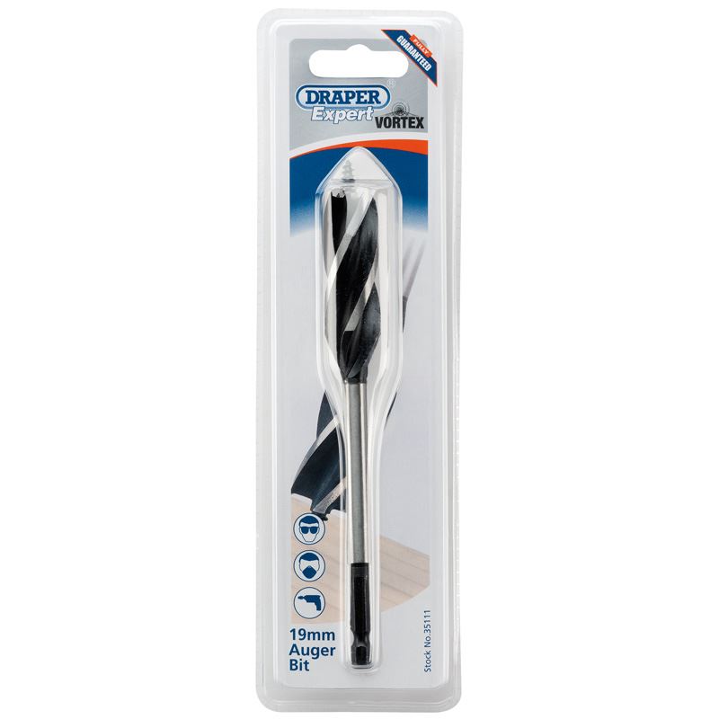 Draper Expert 4 Fluted 19 x 165mm Vortex Auger Bits - 35111