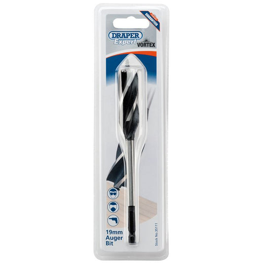 Draper Expert 4 Fluted 19 x 165mm Vortex Auger Bits - 35111