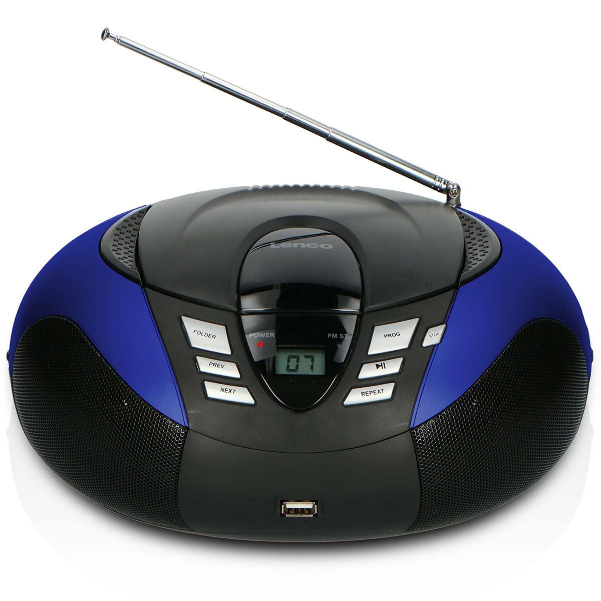 Lenco SCD-37 USB Blue Portable FM Radio CD & USB player Blue