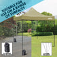 Dellonda Premium 3 x 3m Pop-Up Gazebo, PVC Coated, Water Resistant Fabric, Supplied with Carry Bag, Rope, Stakes & Weight Bags - Beige Canopy DG130