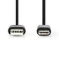 Nedis USB 2.0 Cable Type-C Male -A Male 2m Black CCGP60600BK20