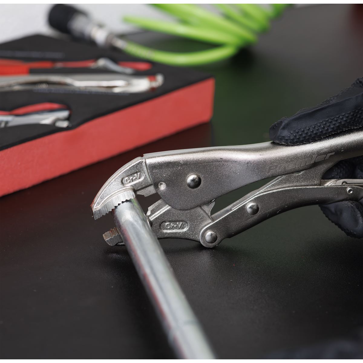 Sealey Premier Locking Pliers & Adjustable Wrench Set with Tool Tray 4pc TBT59