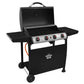 Dellonda 4 Burner Gas BBQ Grill, Ignition, Thermometer, Black/Stainless Steel DG15