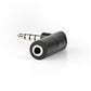 Nedis Stereo Audio Adapter 3.5mm Male to 3.5mm Female 90° Angled 4-Pole Black - CAGB22980BK