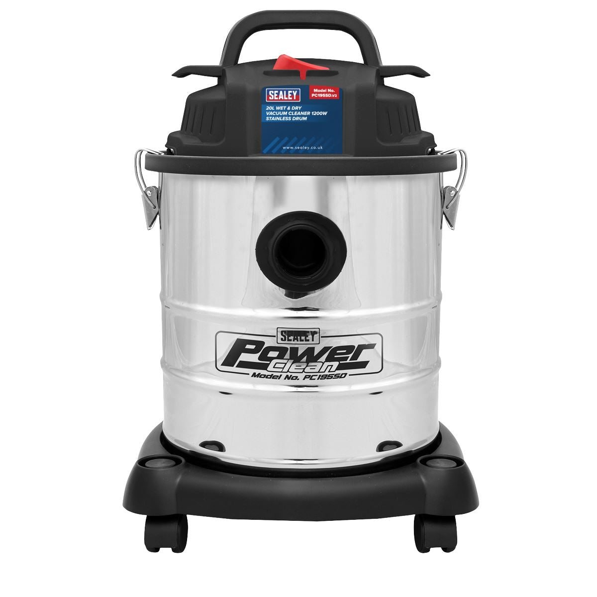 Sealey Vacuum Cleaner Wet & Dry 20L 1200W Stainless Drum PC195SD