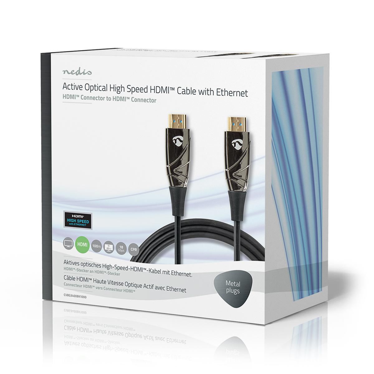 Nedis High Speed HDMI Cable with Ethernet AOC HDMI 100m Black - CVBG3400BK1000