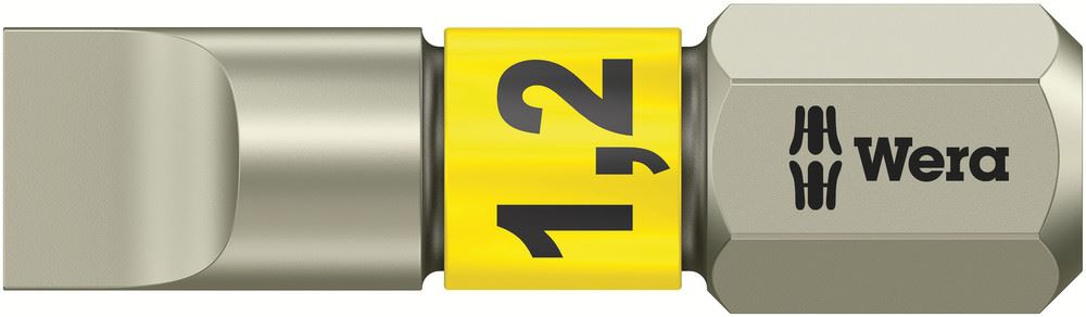 Wera 3800/1Ts Bit Slotted 1.2/6.5/25 Stainless Torsion 071002