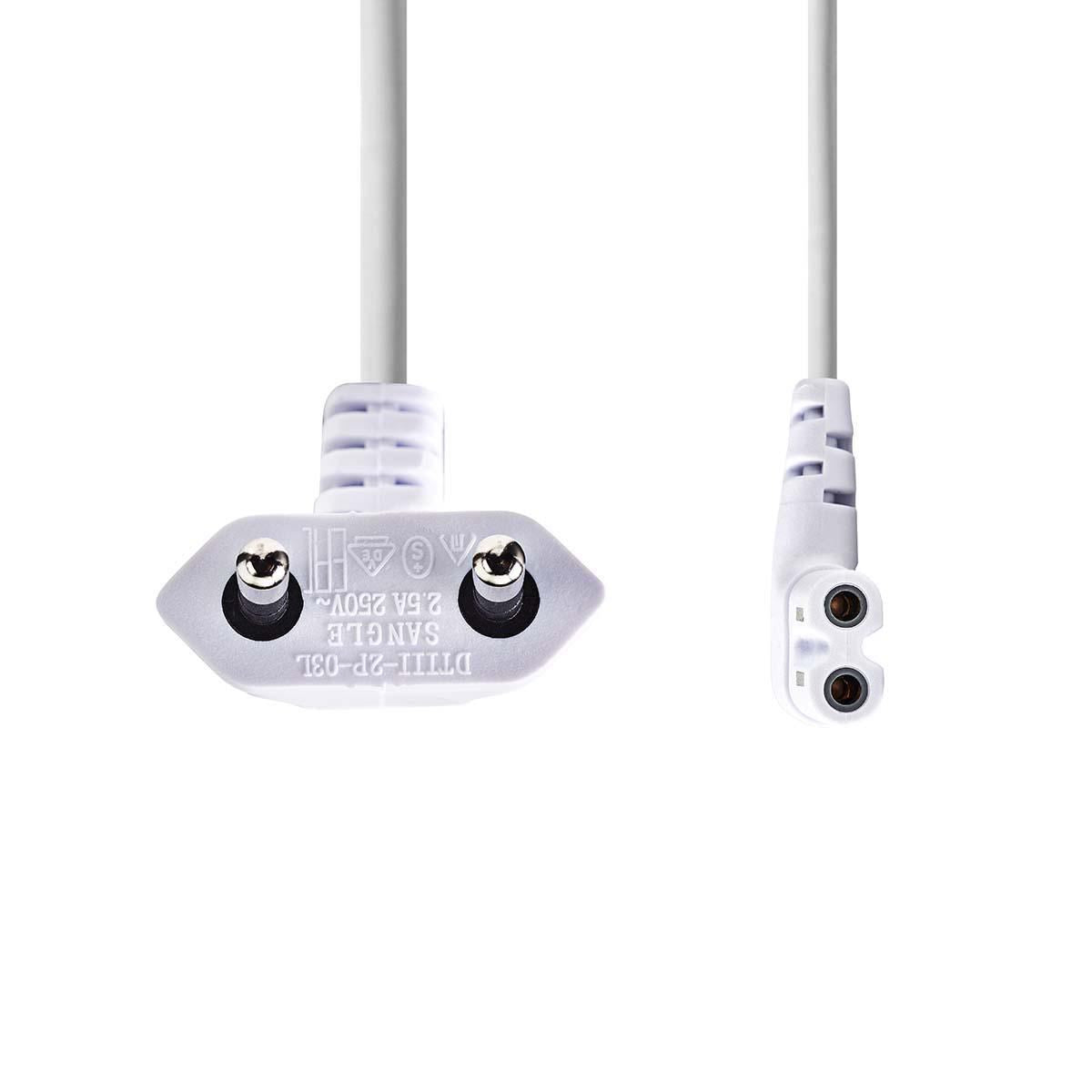 Nedis Power Cable Euro Plug to IEC-320-C7 2m White PCGP11055WT20