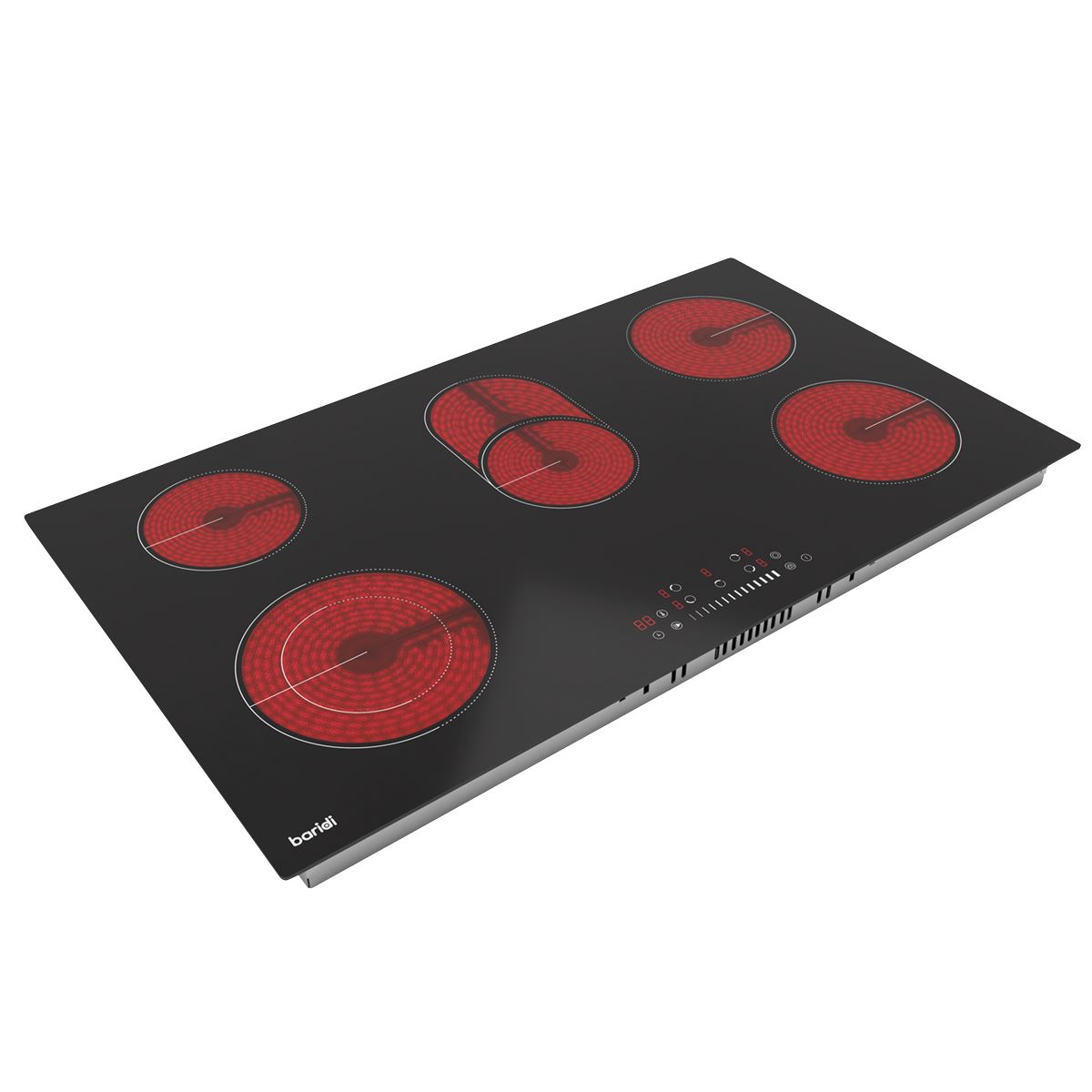 Baridi Integrated Ceramic Hob with 5 Cooking Zones 90cm - Black Glass DH389