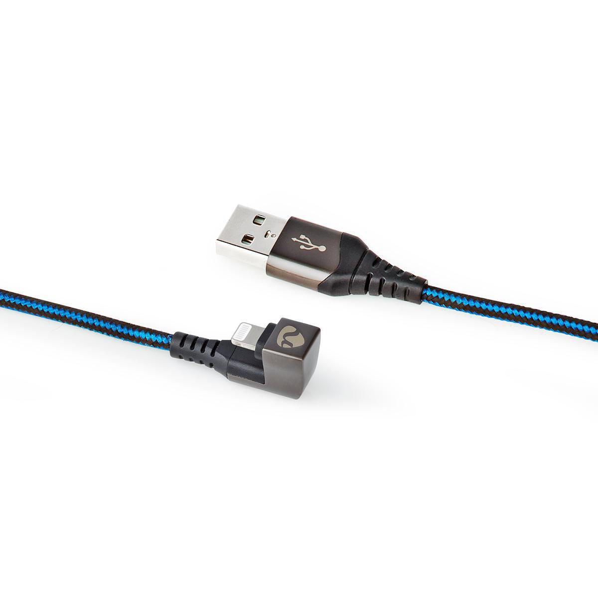 Nedis Gaming USB-A 2.0 to Apple Lightning 8-Pin 480Mbps 12W Blue & Black 1m - GCTB39300AL10