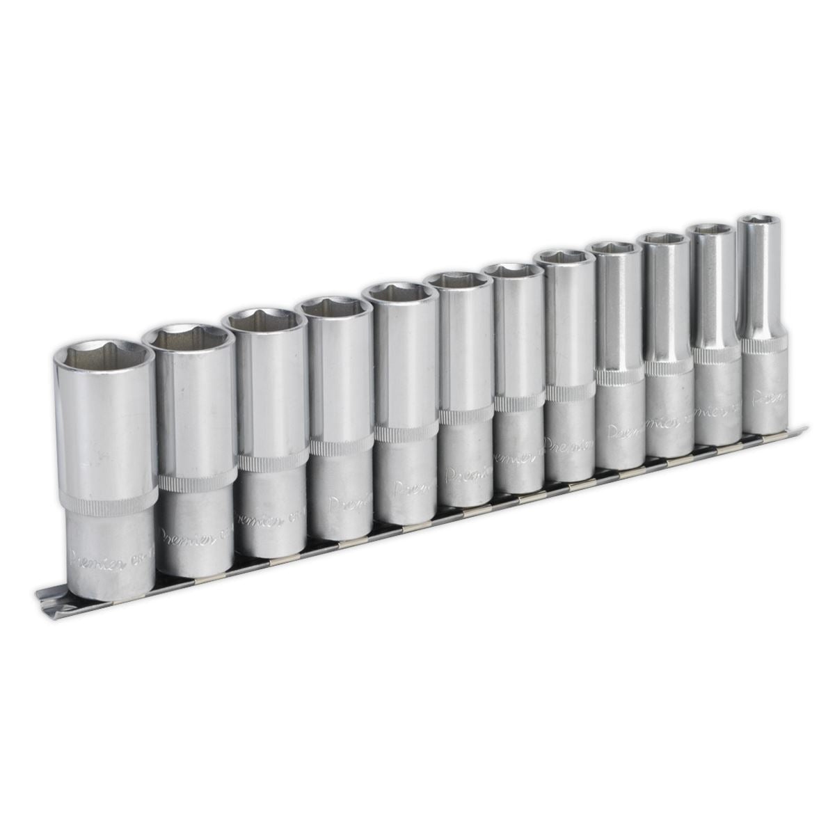 Sealey Socket Set 12pc 1/2"Sq Drive 6pt Deep WallDrive Metric AK2871