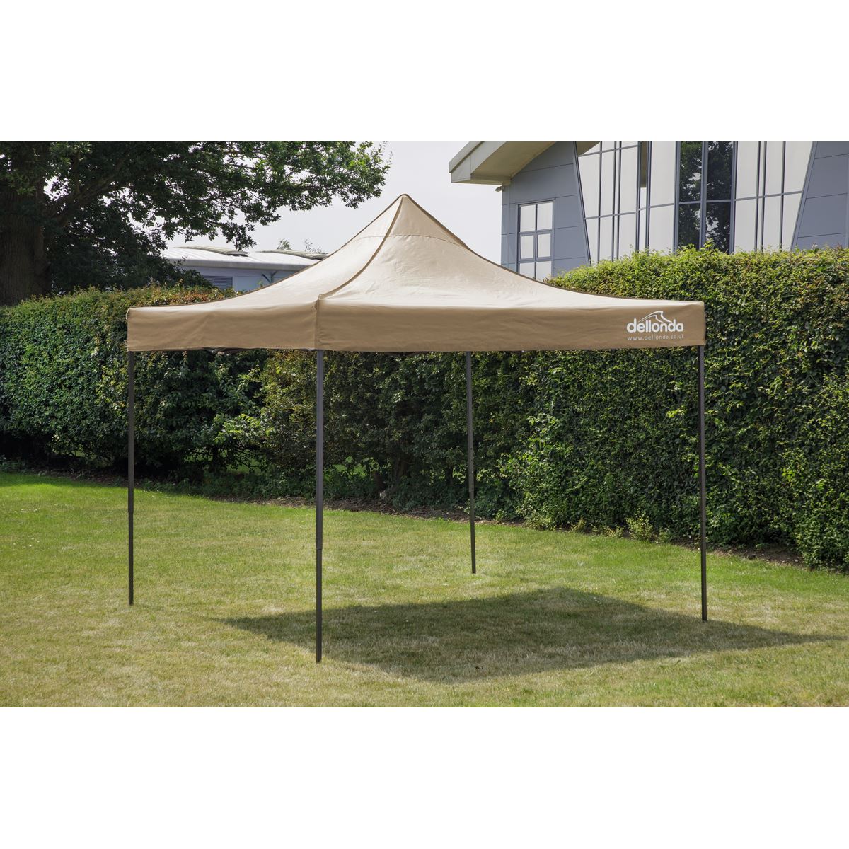 Dellonda Premium 3 x 3m Pop-Up Gazebo, PVC Coated, Water Resistant Fabric, Supplied with Carry Bag, Rope, Stakes & Weight Bags - Beige Canopy DG130