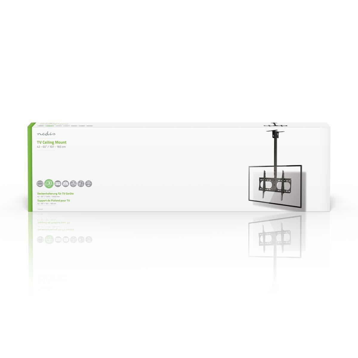 Nedis Full Motion TV Ceiling Mount 42-65" Max 45 kg Adjustable Height TVCM1350BK