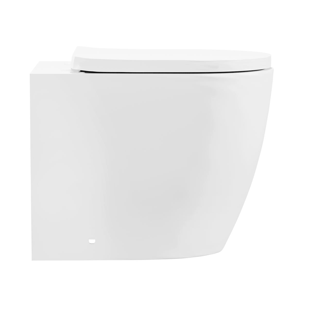 Baridi Back-to-Wall Toilet with Soft Close Seat & Rimless Flush � White DH334