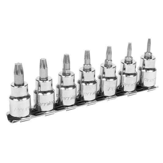 Sealey TRX-Star* Socket Bit Set Lock-On 7pc 3/8"Sq Drive AK62263