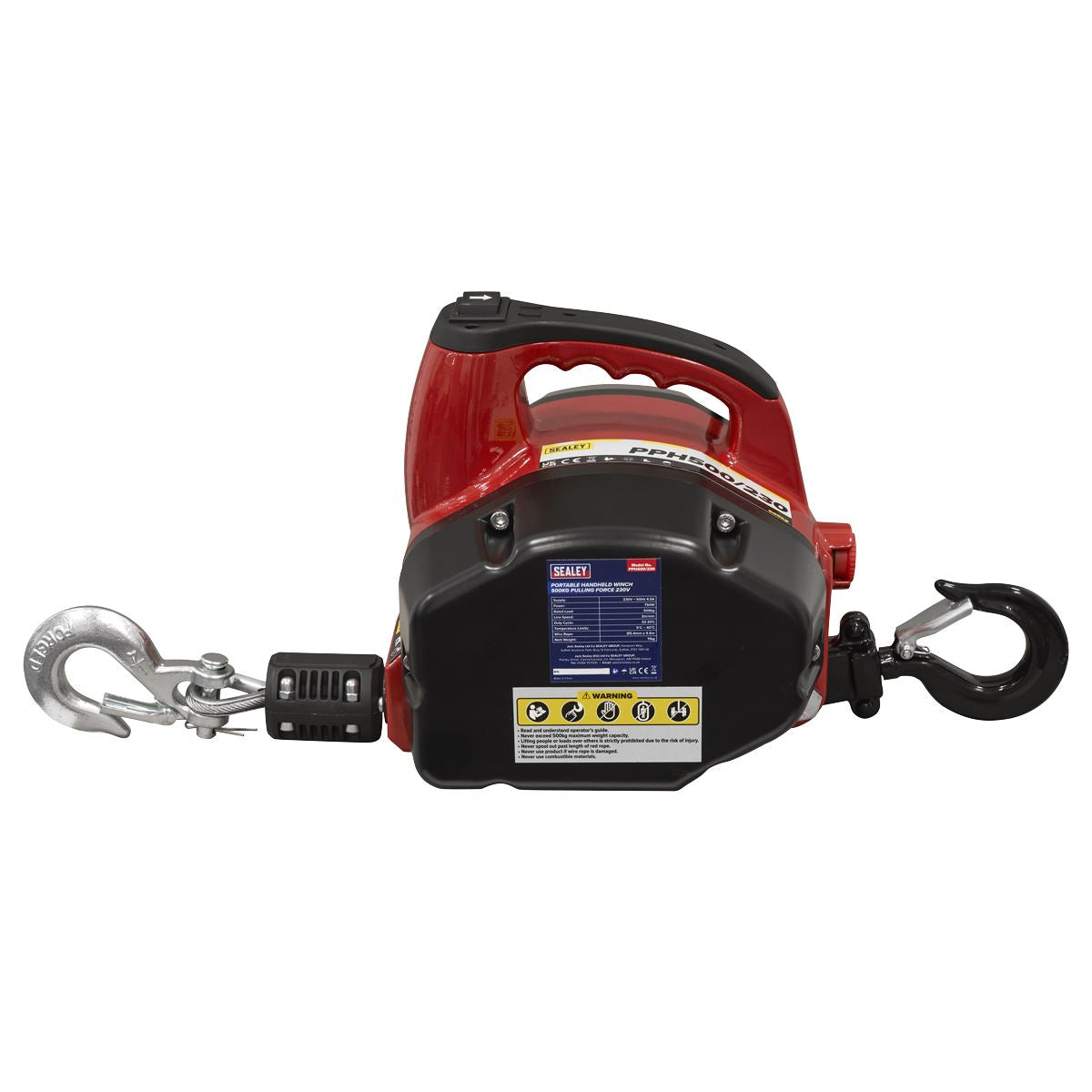 Sealey Portable Handheld Winch 500kg Pulling Force 230V PPH500/230