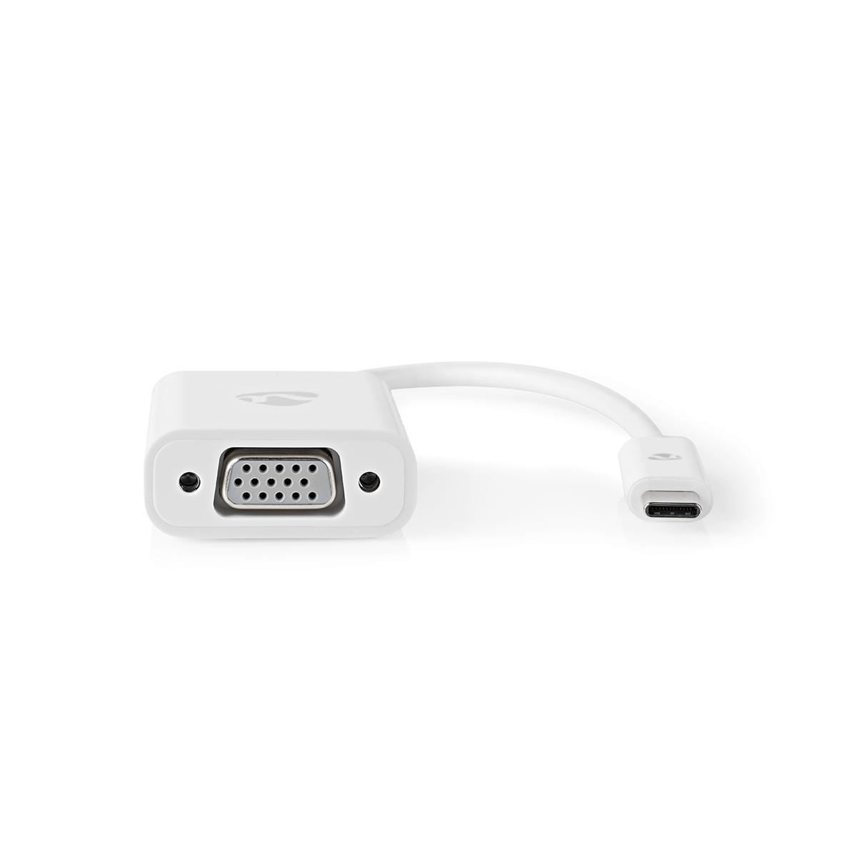 Nedis USB Type-C Adapter Cable Type-C Male to VGA Female 0.2m White - CCGP64851WT02