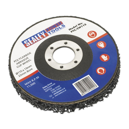 Sealey Polycarbide Cup Wheel 115 x 13 x 22mm PTC/CW115