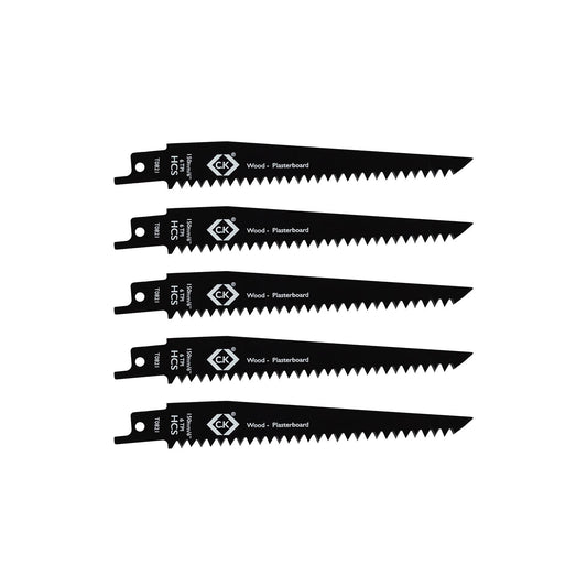 CK Tools 6TPI 150mm HCS Reciprocating Saw Blades 5Pk T0821