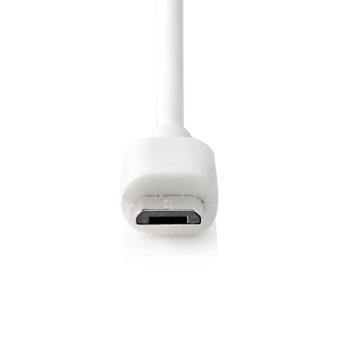 Nedis Car Charger 2.4A Fixed cable Micro USB White CCHAM240AWT