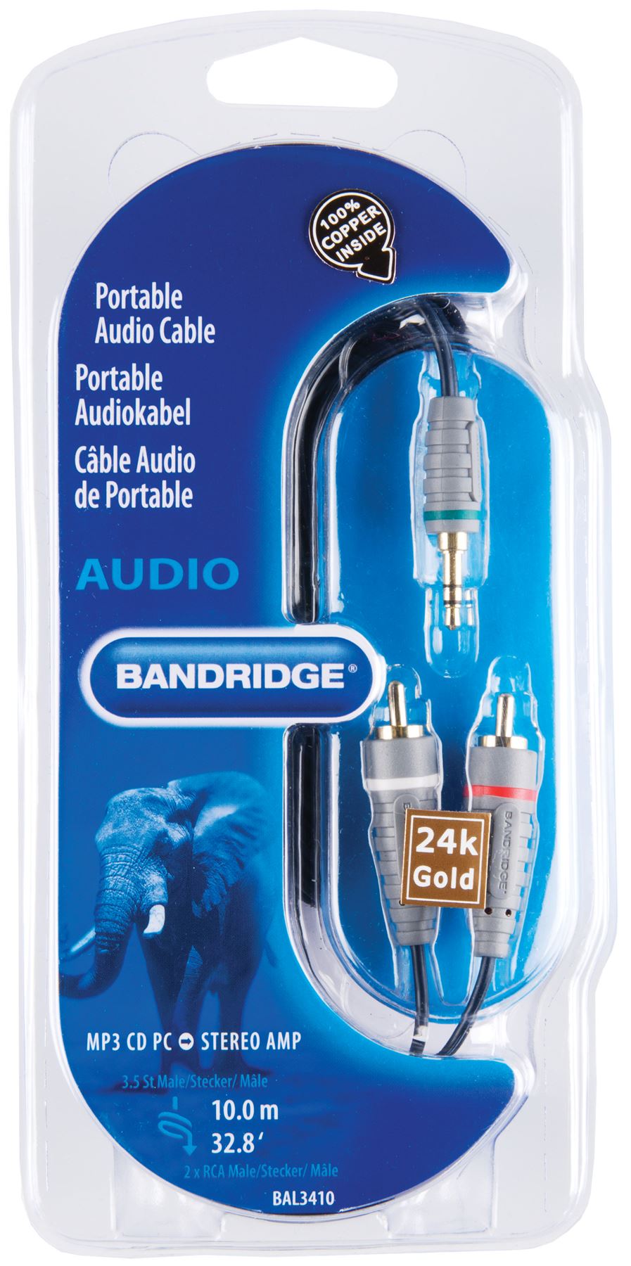 Bandridge Portable Audio Cable 10.0 m