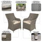 Sealey Dellonda Chester Rattan Wicker Garden Dining Chairs with Cushion, Brown DG64