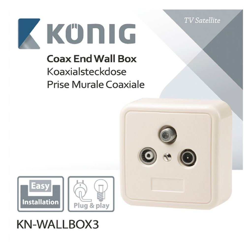 Konig End type wallbox TV/FM/SAT - SWBX100WT