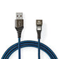 Nedis Gaming USB-A 2.0 to Apple Lightning 8-Pin 480Mbps 12W Blue & Black 2m - GCTB39300AL20