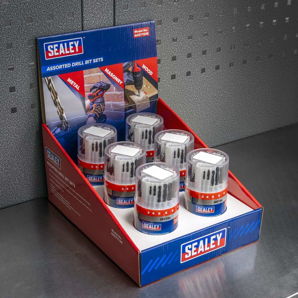 Sealey Drill Bit Sets Combination Display Box of 6 AK5711DB