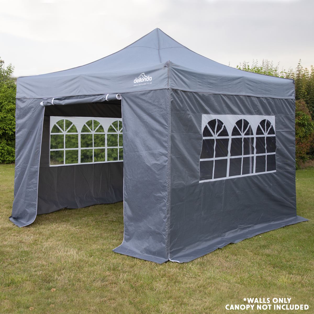Dellonda Premium Side Walls/Doors/Windows for 2x2m Gazebo/Marquee Models Grey
