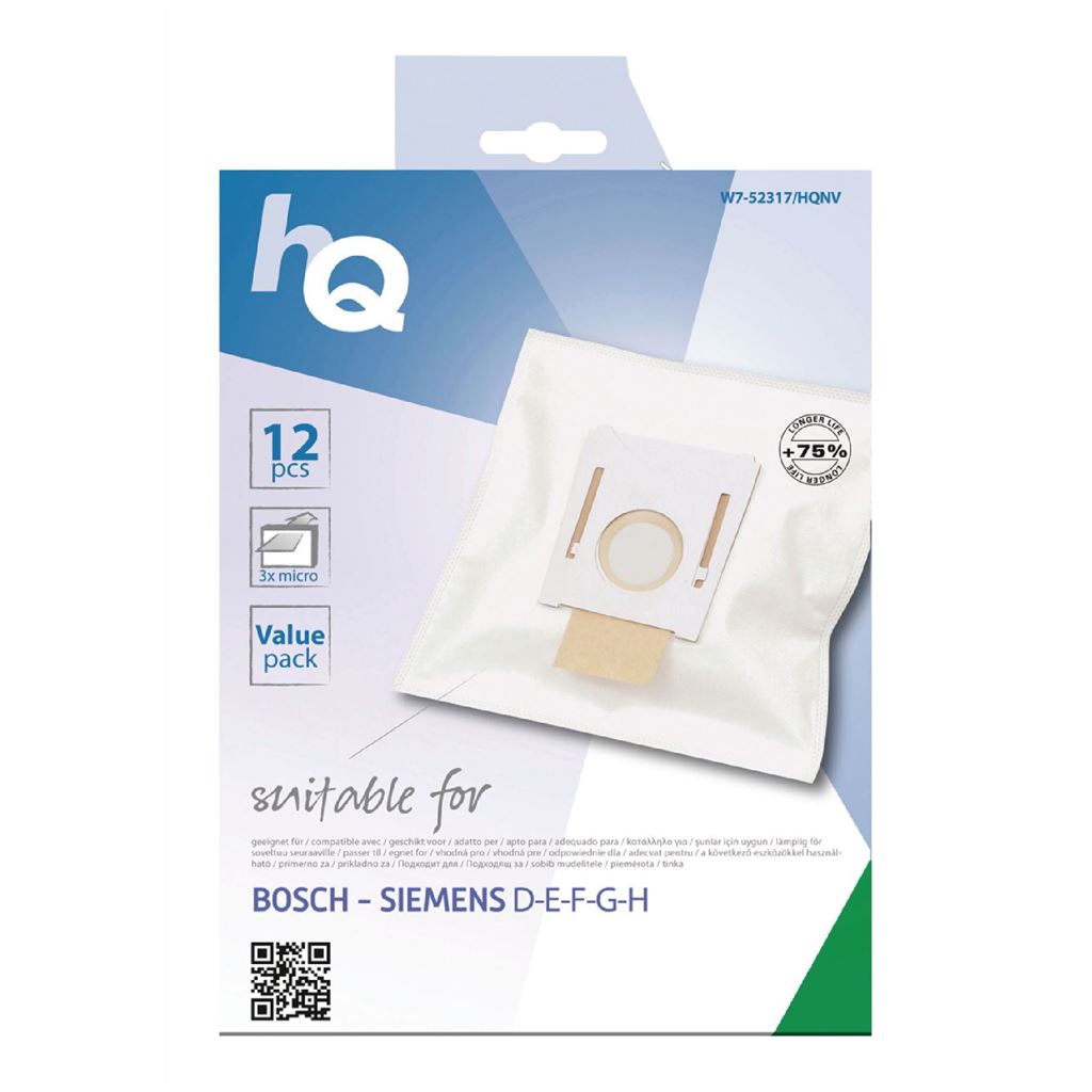 HQ Vacuum cleaner bag Bosch/Siemens D - E - F - G - H value pack - DUBG220SIB12