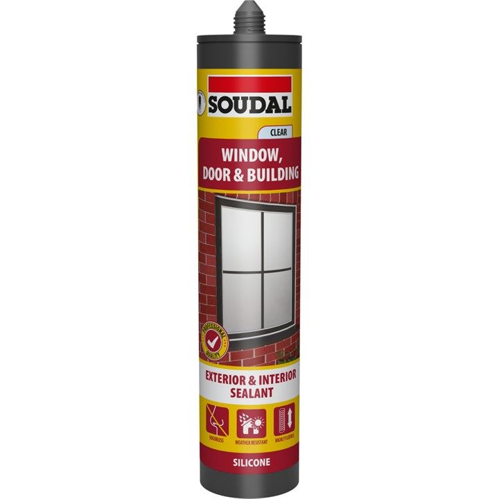 Soudal Window, Door & Building Silicone Sealant - CLEAR (290ml)