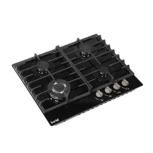 Baridi Gas Hob with 4 Cooking Zones 60cm - Black DH226