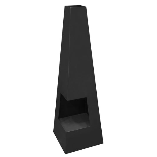 Dellonda Chiminea, Wood Burner, Heater for Outdoors W45cm x H150cm - Black Steel DG105