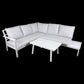 Dellonda Kyoto White 3 Piece Outdoor Garden Corner Sofa & Coffee Table Set DG53