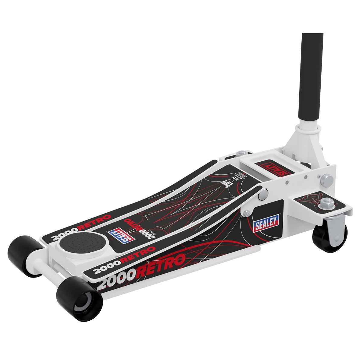 Sealey Low Entry Custom Design Trolley Jack w/ Rocket Lift 2 Tonne White 2000CW